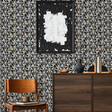 Selbstklebende Mosaikpaneele | Dreieck Schwarz | 28,7×33,1 cm | Metall
