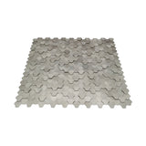 Selbstklebende Mosaikfliesen Metall | Dreipass 3D Silber | 30,5×29,6 cm | Küche, Bad & WC