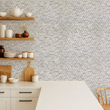 Selbstklebende Mosaikfliesen Metall | Dreipass 3D Silber | 30,5×29,6 cm | Küche, Bad & WC