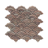 Selbstklebende Mosaikfliesen Metall | Fächer Mauve | 26,8×28,1 cm | Küche, Bad & WC