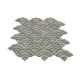 Selbstklebende Mosaikfliesen Metall | Fächer Grau | 26,8×28,1 cm | Küche, Bad & WC
