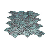 Selbstklebende Mosaikpaneele | Fächer Patina Kupfer | 26,8×28,1 cm | Metall
