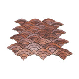 Selbstklebende Mosaikfliesen Metall | Fächer Kupfer | 26,8×28,1 cm | Küche, Bad & WC
