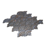Selbstklebende Mosaikpaneele | Fächer Anthrazit | 26,8×28,1 cm | Metall