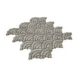 Selbstklebende Mosaikpaneele | Fächer Grau | 26,8×28,1 cm | Metall