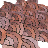 Selbstklebende Mosaikfliesen Metall | Fächer Kupfer | 26,8×28,1 cm | Küche, Bad & WC