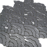 Selbstklebende Mosaikfliesen Metall | Fächer Schwarz | 26,8×28,1 cm | Küche, Bad & WC