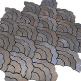 Selbstklebende Mosaikfliesen Metall | Fächer Anthrazit | 26,8×28,1 cm | Küche, Bad & WC