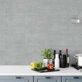 Selbstklebende Mosaikfliesen Metall | Fächer Silber | 26,8×28,1 cm | Küche, Bad & WC