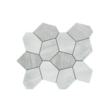 Selbstklebende Mosaikpaneele | Polygon Silber | 30×26,2 cm | Metall