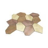 Selbstklebende Mosaikfliesen Metall | Polygon Gold | 30×26,2 cm | Küche, Bad & WC