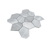 Selbstklebende Mosaikfliesen Metall | Polygon Silber | 30×26,2 cm | Küche, Bad & WC