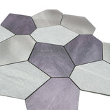 Selbstklebende Mosaikfliesen Metall | Polygon Grau | 30×26,2 cm | Küche, Bad & WC