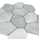 Selbstklebende Mosaikfliesen Metall | Polygon Silber | 30×26,2 cm | Küche, Bad & WC