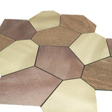 Selbstklebende Mosaikfliesen Metall | Polygon Gold | 30×26,2 cm | Küche, Bad & WC