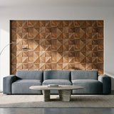 Holz Wandverkleidung Slim Walnuss Mosaik-Look 3D | 20×40 cm