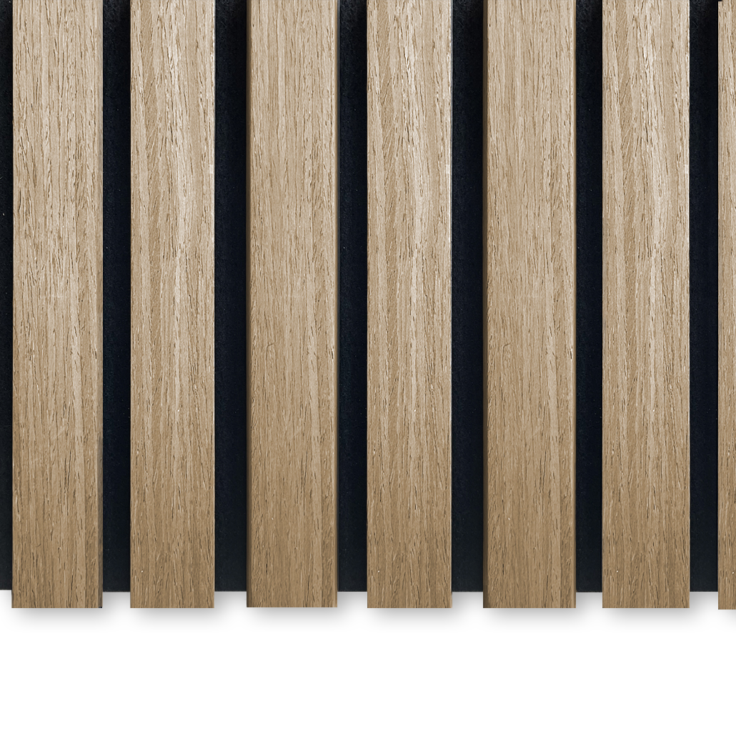 Akustikpaneele Natürliche Eiche | 240 cm x 60 cm | Dreiseitig Echtholzfurnier
