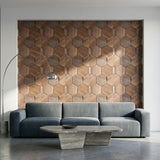 Holz Wandverkleidung Walnuss Tropical Mosaik-Look 3D | 26×30 cm