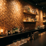 Holz Wandverkleidung Walnuss Velvet Mosaik-Look 3D | 31×30 cm