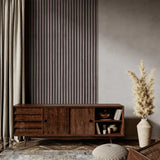 Akustikpaneele Walnuss Rustikal | XL 300 cm x 60 cm | Dreiseitig Echtholzfurnier