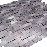 Selbstklebende Mosaikfliesen Metall | Riemchen 3D Anthrazit | 30×29,8 cm | Küche, Bad & WC