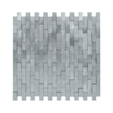 Selbstklebende Mosaikfliesen Metall | Riemchen 3D Silber | 30×29,8 cm | Küche, Bad & WC