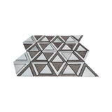 Selbstklebende Mosaikfliesen Metall | Dreieck Grau Weiß-Silber | 28,7×33,1 cm | Küche, Bad & WC
