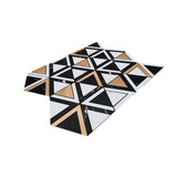 Selbstklebende Mosaikfliesen Metall | Dreieck Schwarz Weiß-Gold | 28,7×33,1 cm | Küche, Bad & WC