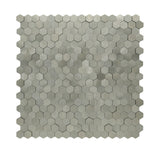 Selbstklebende Mosaikfliesen Metall | Mini Hexagon 3D Silber | 29,8×30,7 cm | Küche, Bad & WC