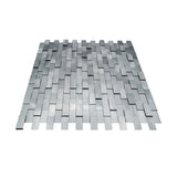 Selbstklebende Mosaikfliesen Metall | Riemchen 3D Silber | 30×29,8 cm | Küche, Bad & WC