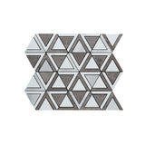 Selbstklebende Mosaikfliesen Metall | Dreieck Grau Weiß-Silber | 28,7×33,1 cm | Küche, Bad & WC