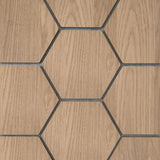 Hexagonpaneel Natur Eiche mit grauem Filz 81CM | Akustik | Wanddekoration | Sechseck-Form