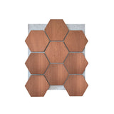 Hexagonpaneel Geräucherte Eiche mit grauem Filz 81CM | Akustik | Wanddekoration | Sechseck-Form
