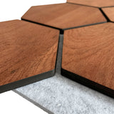 Hexagonpaneel Geräucherte Eiche mit grauem Filz 81CM | Akustik | Wanddekoration | Sechseck-Form