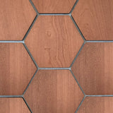 Hexagonpaneel Geräucherte Eiche mit grauem Filz 81CM | Akustik | Wanddekoration | Sechseck-Form