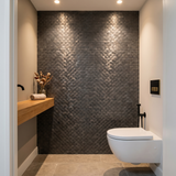 Selbstklebende Mosaikfliesen Metall | Riemchen 3D Anthrazit | 30×29,8 cm | Küche, Bad & WC