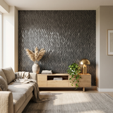Selbstklebende Mosaikfliesen Metall | Riemchen 3D Graphit | 30×29,8 cm | Küche, Bad & WC