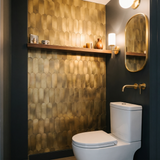 Selbstklebende Mosaikfliesen Metall | Bogen Gold | 28,8×29,8 cm | Küche, Bad & WC