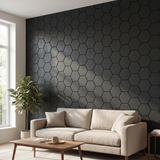 Hexagonpaneel Schwarz im Wohnzimmer