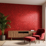 Hexagon Mosaik Rot Wohnzimmer