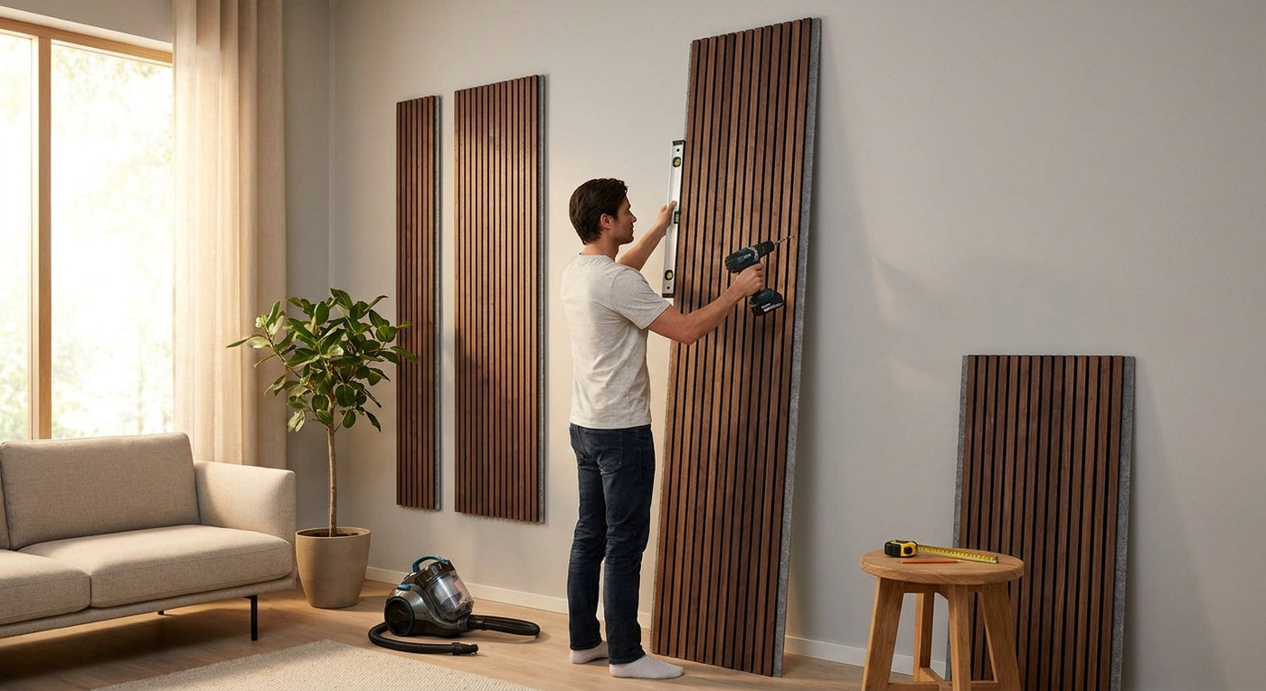 Akustikpaneele Walnuss-Grau 240 cm: Montage und Pflege
