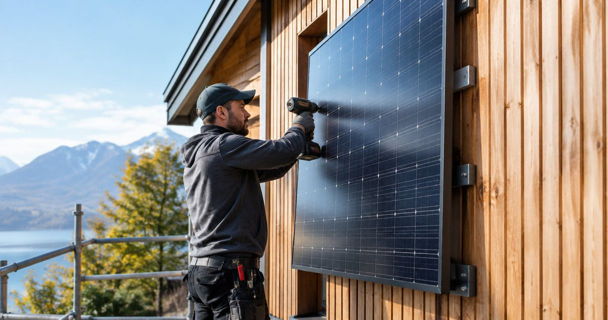 Photovoltaik auf hinterlüfteter Holzfassade montieren