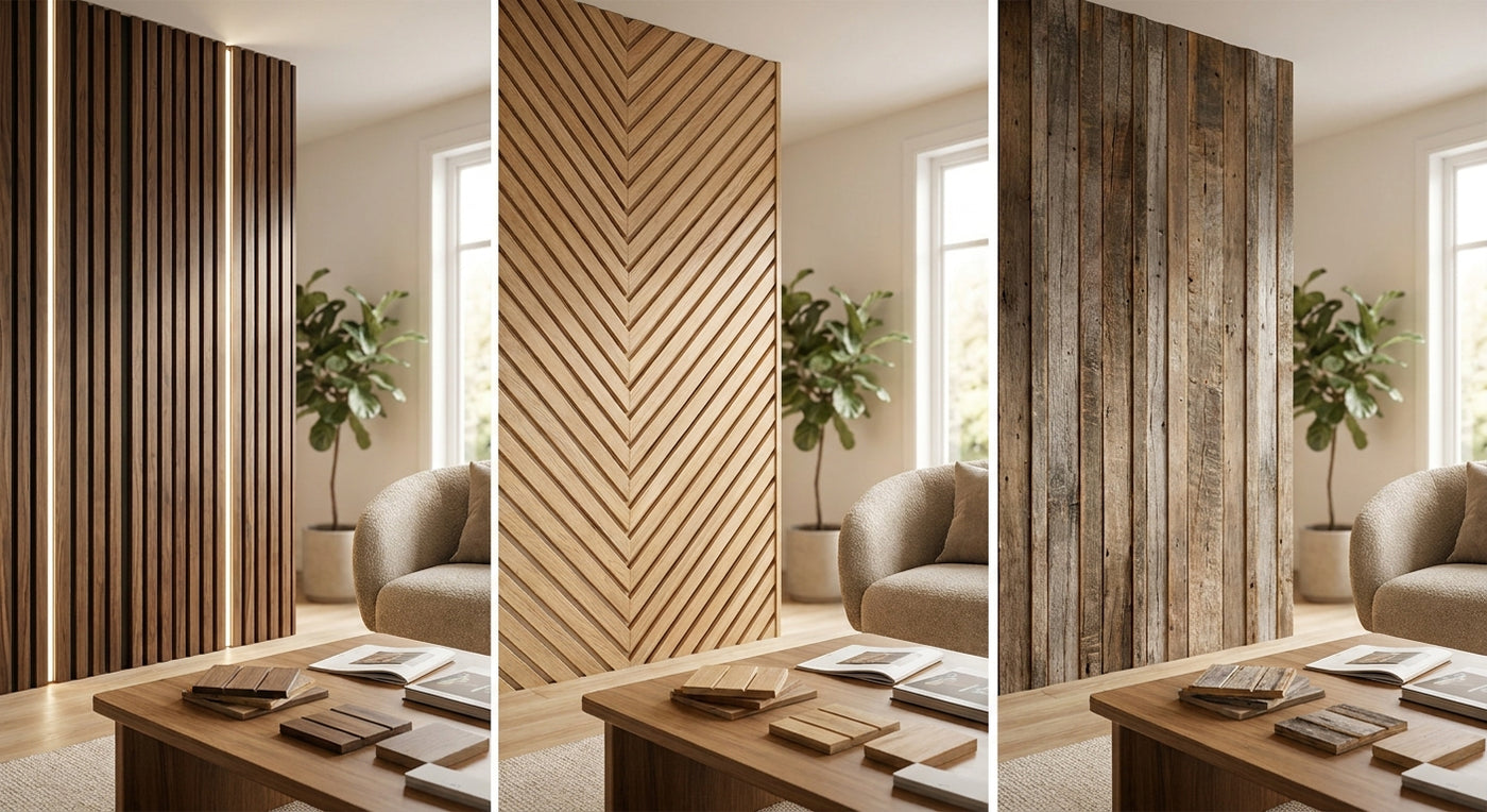 Lamellenwand Holz: Materialien und Designs wählen