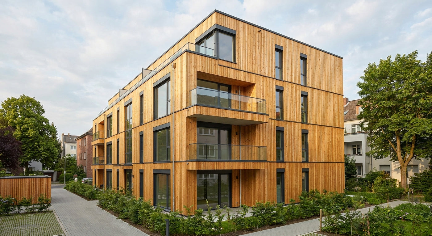 Beste Fassadenverkleidung Holz für Mehrfamilienhäuser