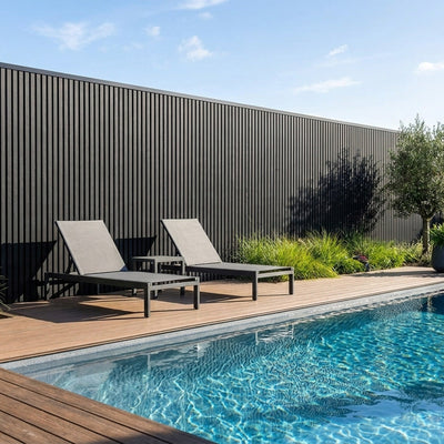Fassadenverkleidung Schwarz 290CM | Garten | 3D Holzmaserung