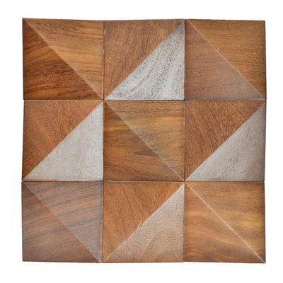 Holz Wandverkleidung Cumaru Deep Mosaik-Look 3D | 30×30 cm
