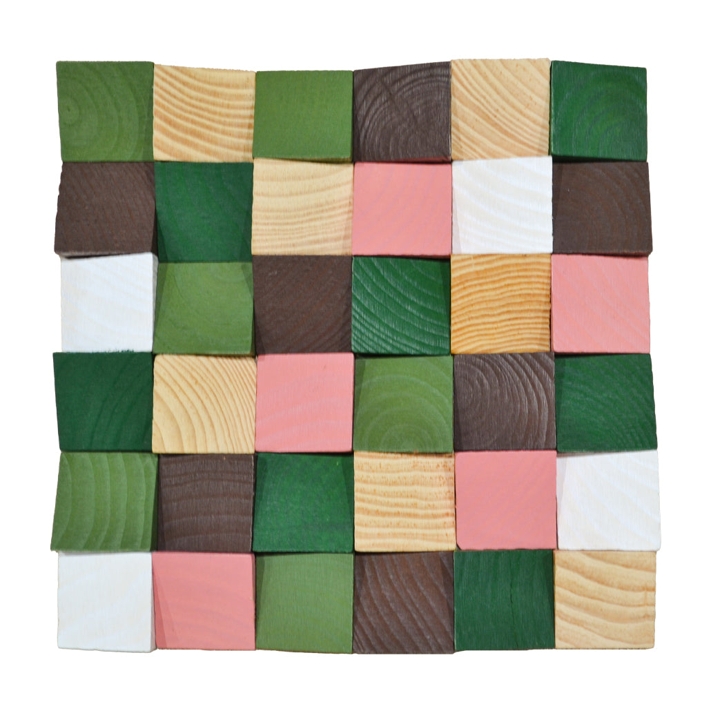 Holz Wandverkleidung Rich Pine Mosaik-Look 3D | 30×30 cm