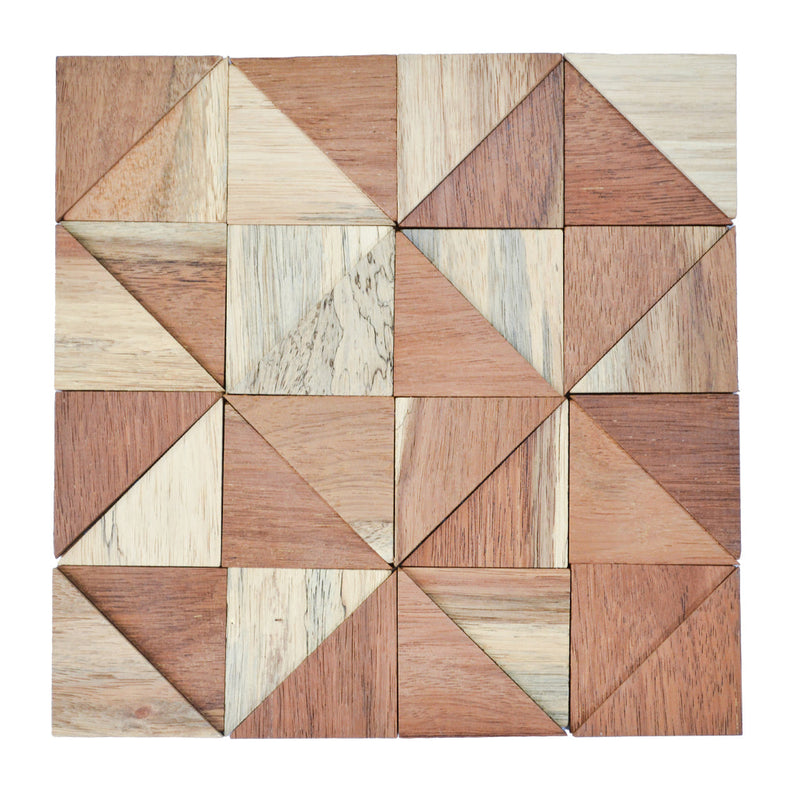 Holz Mosaikpaneele | Merbau | 30×30 cm | Holzfliese