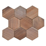 Holz Wandverkleidung Walnuss Tropical Mosaik-Look 3D | 26×30 cm