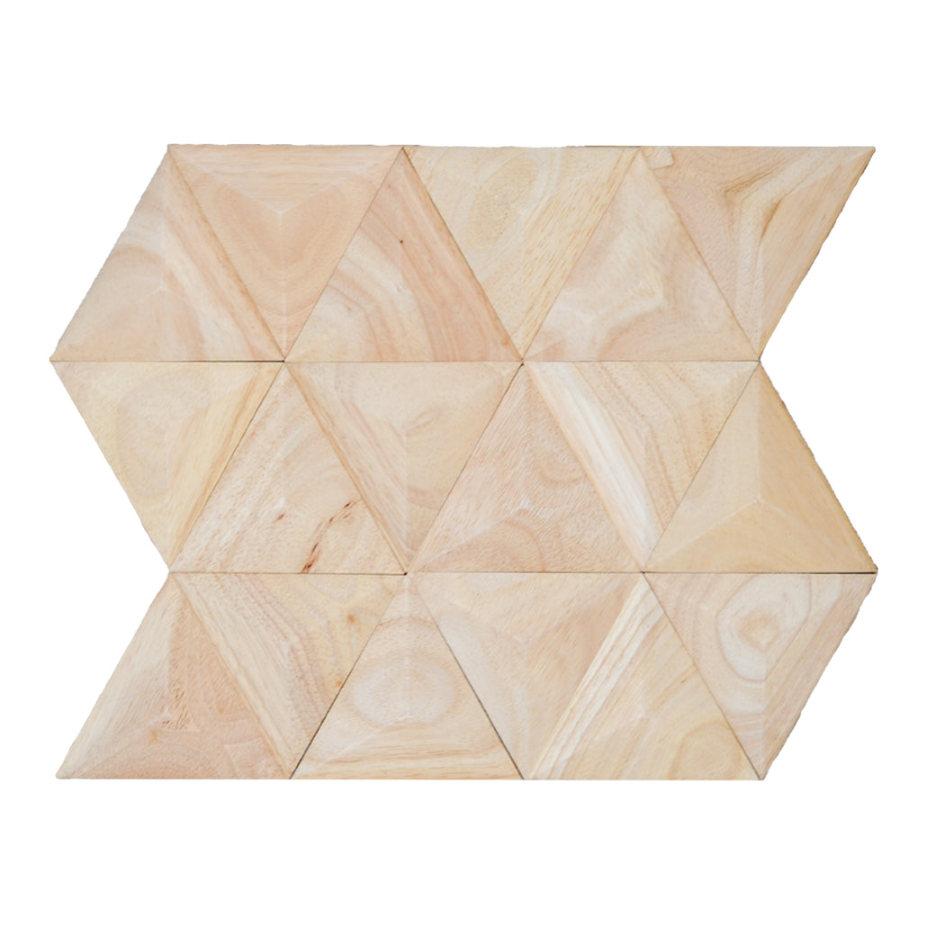 Holz Wandverkleidung Rubberwood XL Mosaik-Look 3D | 30×35 cm